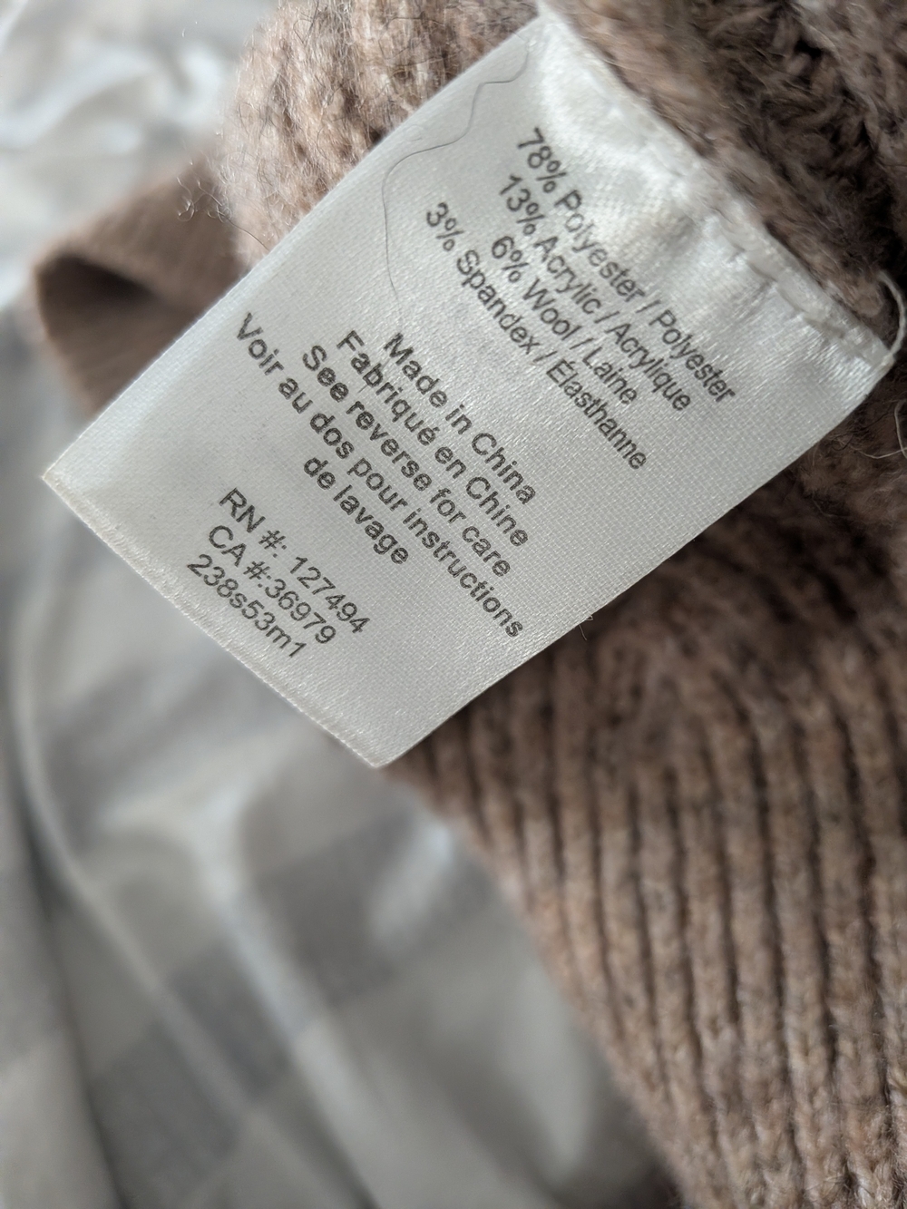 Heartloom Beige Cable-Knit Mock Turtleneck Sweater with Pearl Buttons - Picture 4 of 4